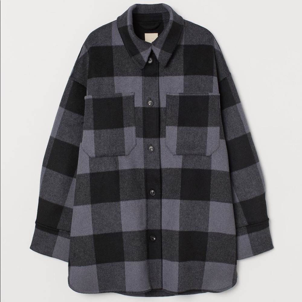 ⭐️FLASH SALE⭐️H&M premium quality long wool blend shirt jacket